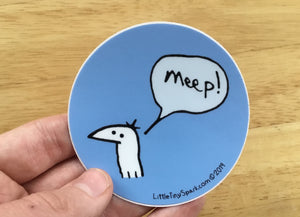 Blue Meep Sticker