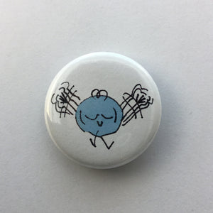 Blue Flying Orb 1.25" Button