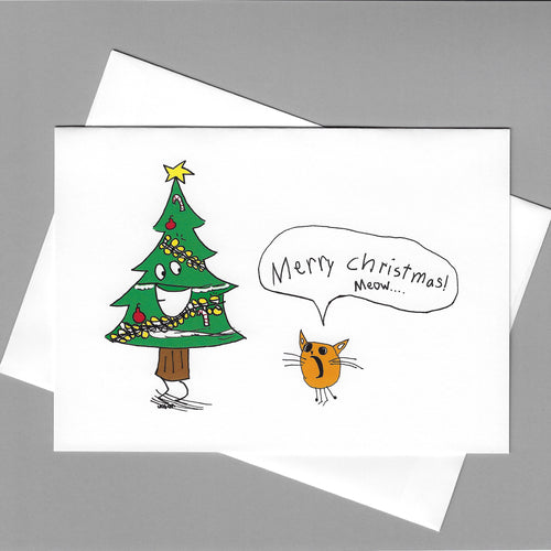 Christmas Tree Meow Card