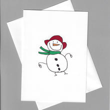 Load image into Gallery viewer, Snowman with Red Hat Card